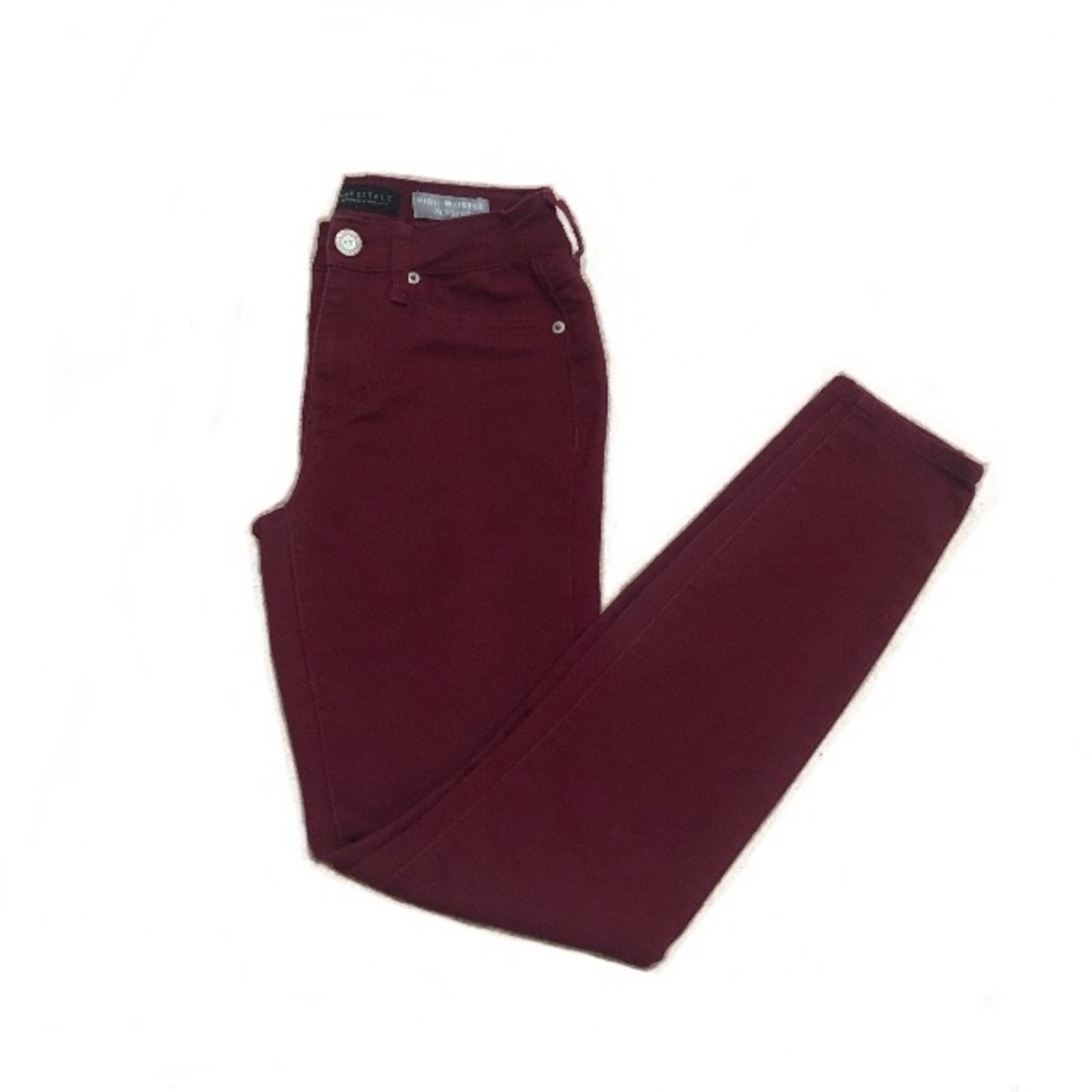 Aeropostale Burgundy High Waisted Jeggings 00